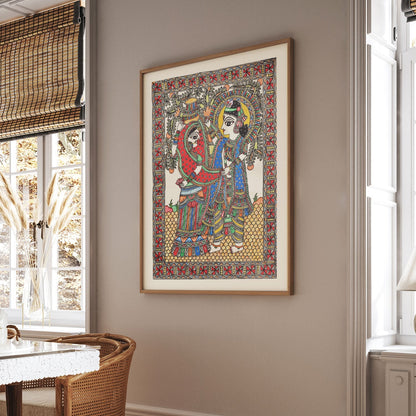 Radha Krishna Madhubani, Madhubani Art, Madhubani Painting