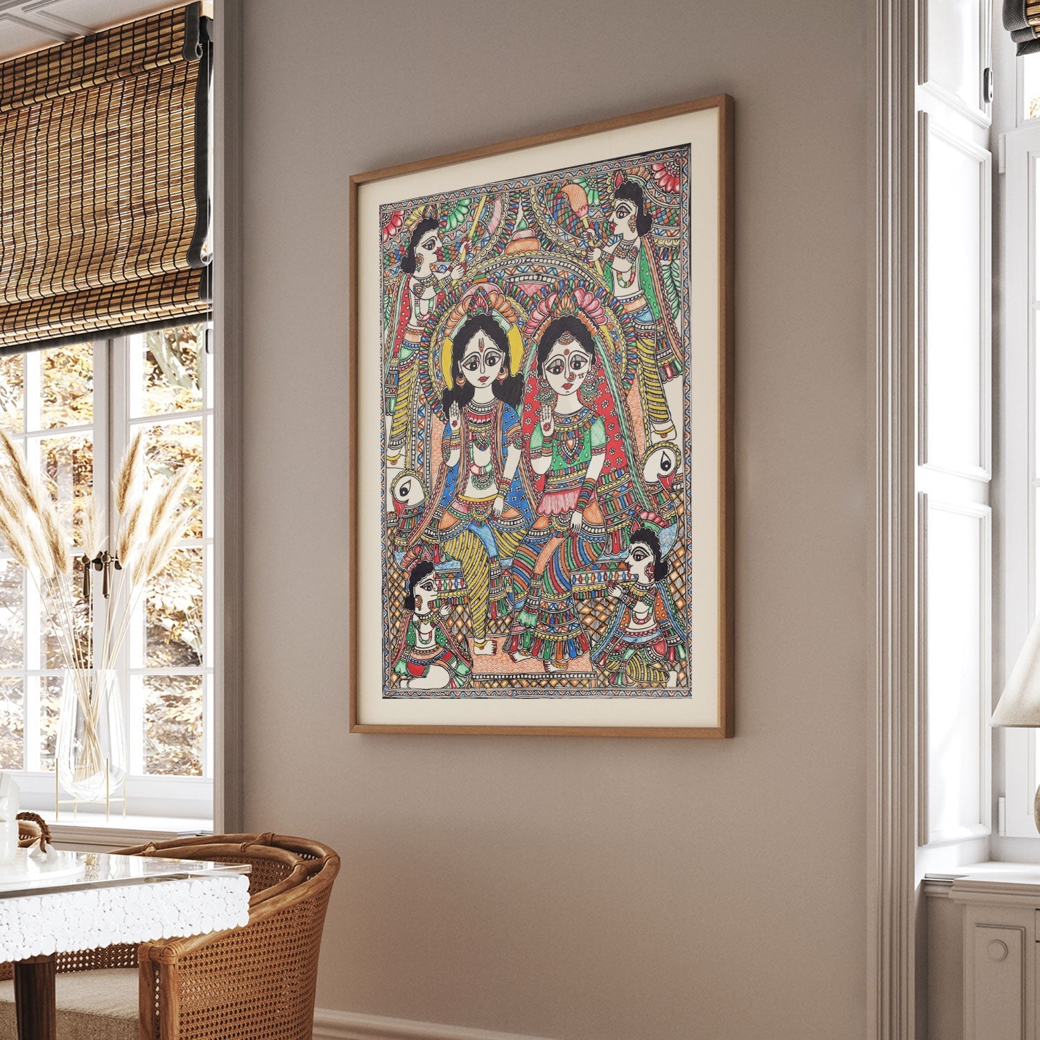 Ram Darbar Madhubani Painting, Madhubani Art, Madhubani Painting