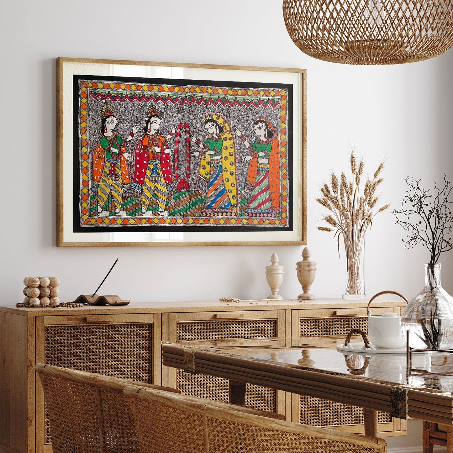 Lord Jaimaala madhubani art, Madhubani Art, Madhubani Painting