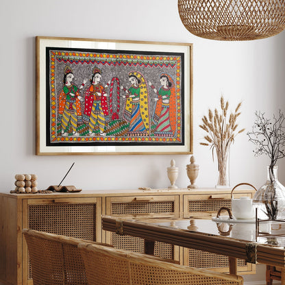 Lord Jaimaala madhubani art, Madhubani Art, Madhubani Painting