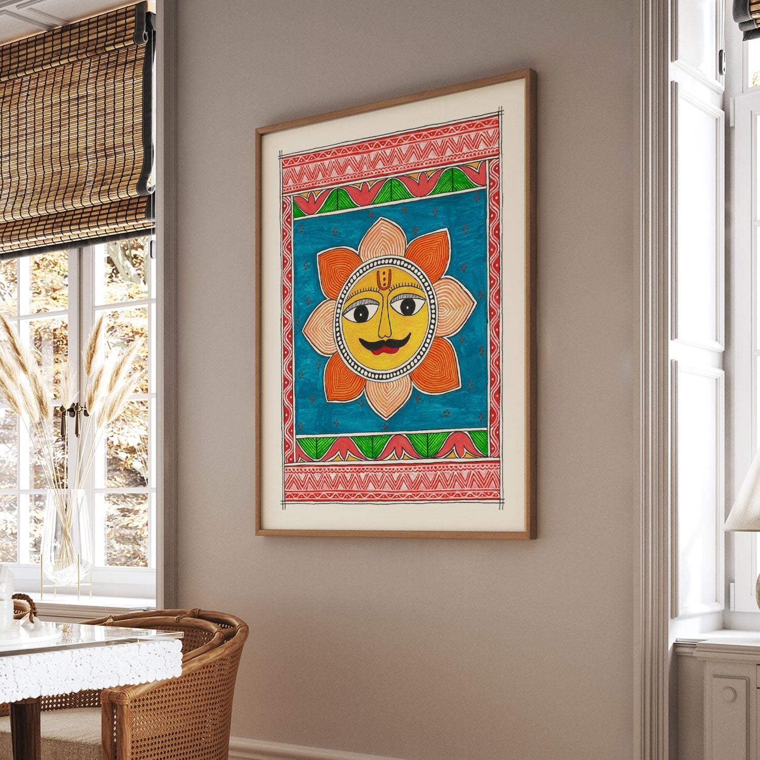 Surya Painting Madhubani, Madhubani Art, Madhubani Painting