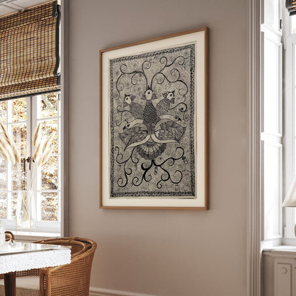 The Bird madhubani, Madhubani Art, Madhubani Painting