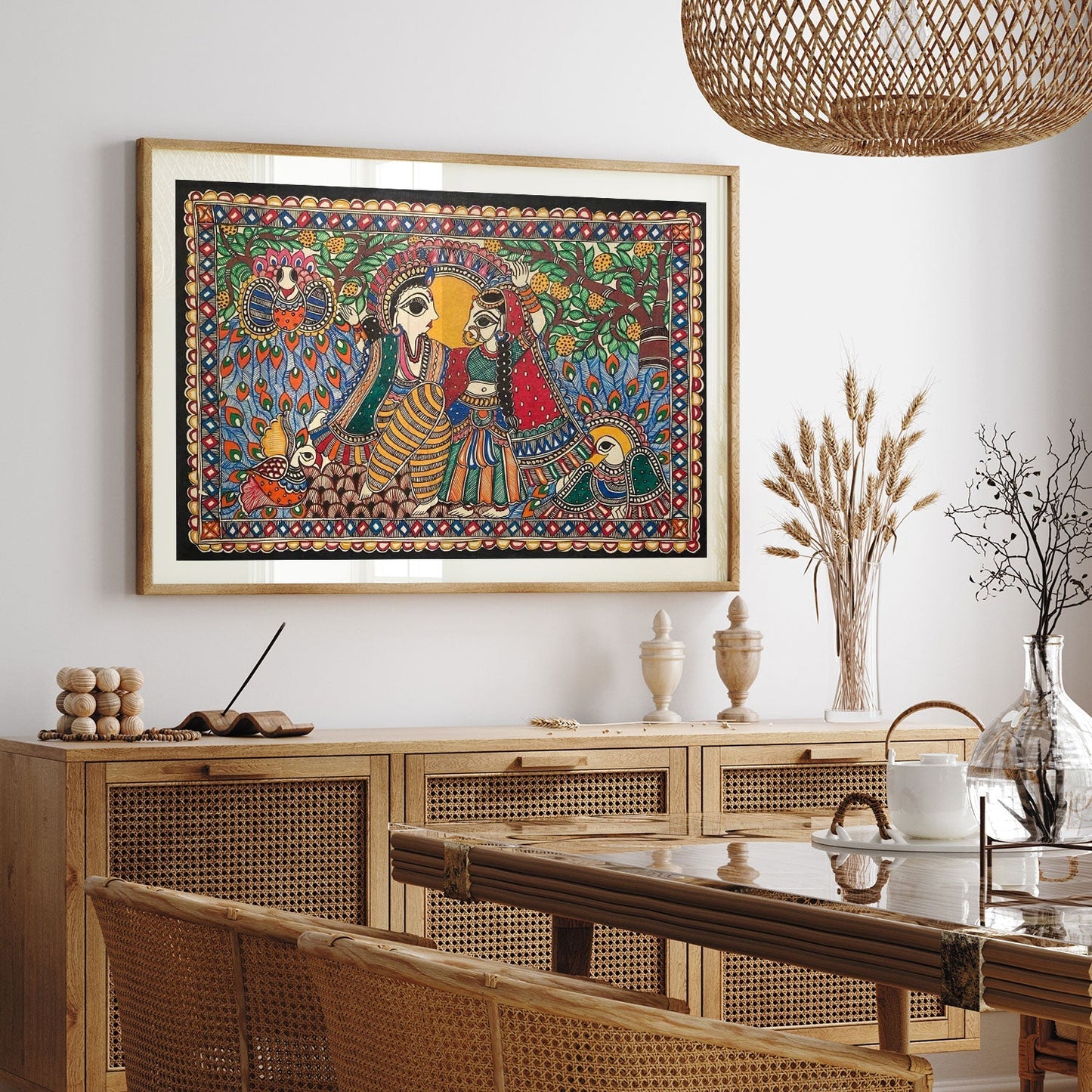 Radha krishna, Madhubani Art, Madhubani Painting