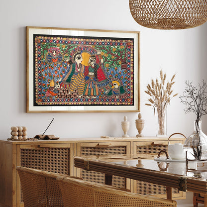Radha krishna, Madhubani Art, Madhubani Painting