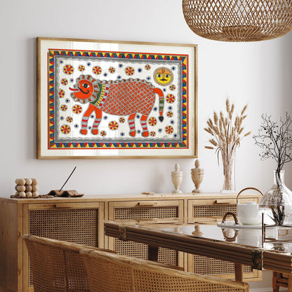 The Lion king, Madhubani Art, Madhubani Painting