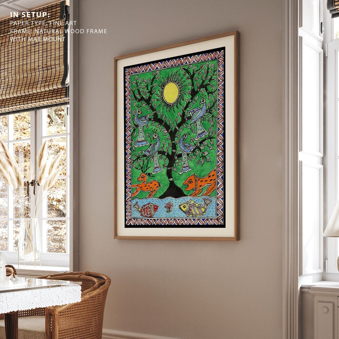 Tree in the Garden Madhubani Painting