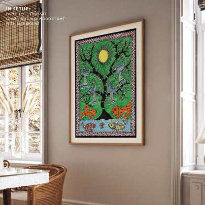 Tree in the Garden Madhubani Painting