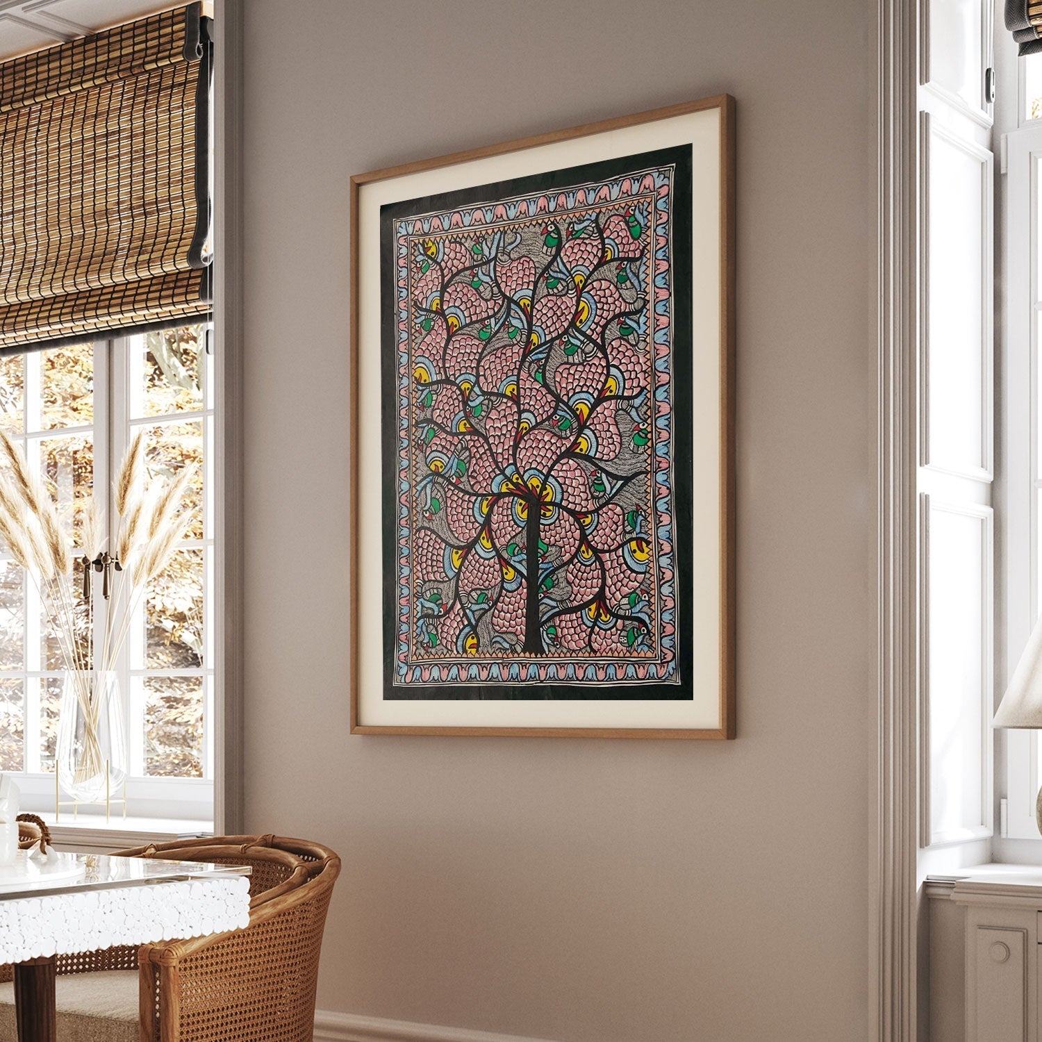 Fish and Tree rass, Madhubani Art, Madhubani Painting