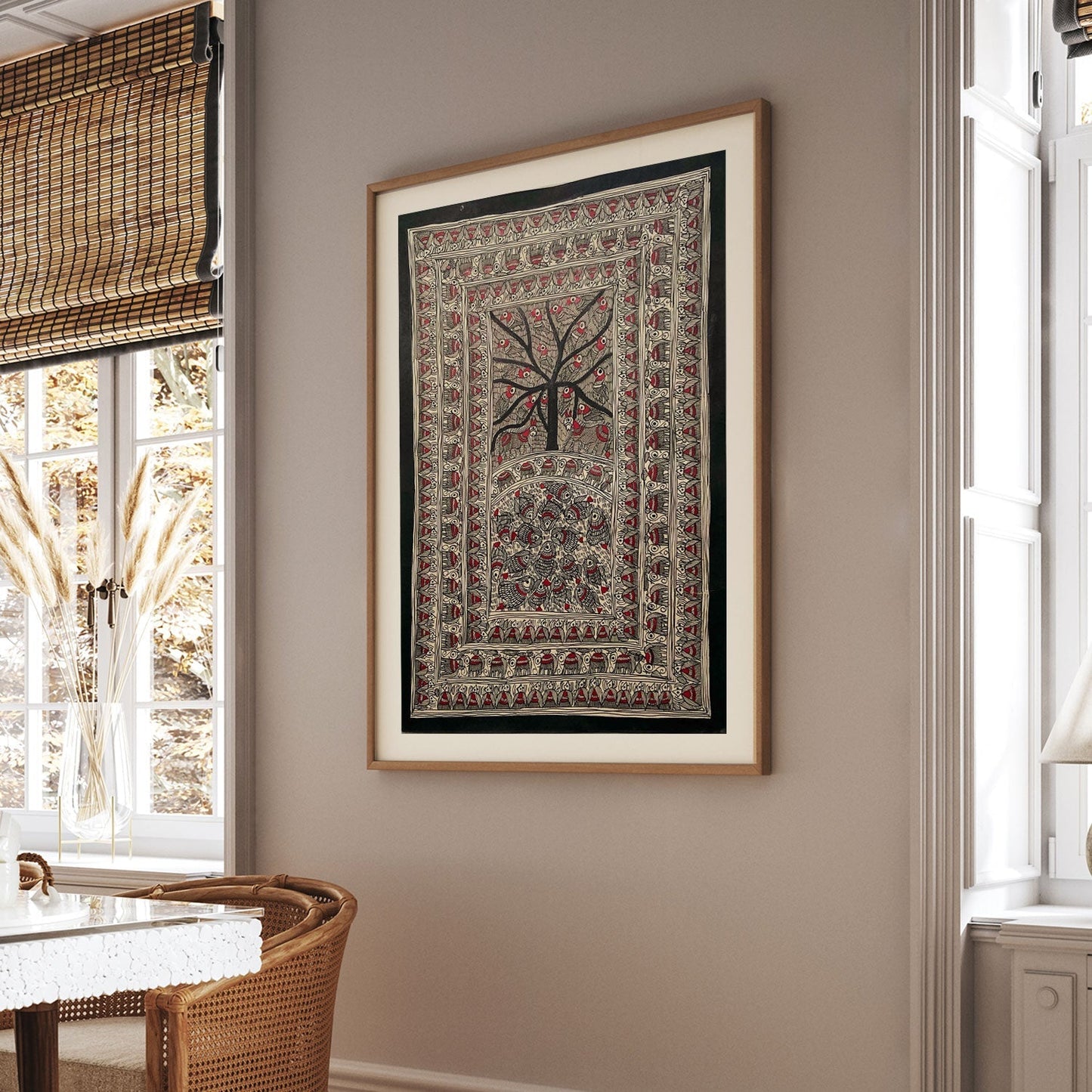 The Fish and bird madhubani, Madhubani Art, Madhubani Painting