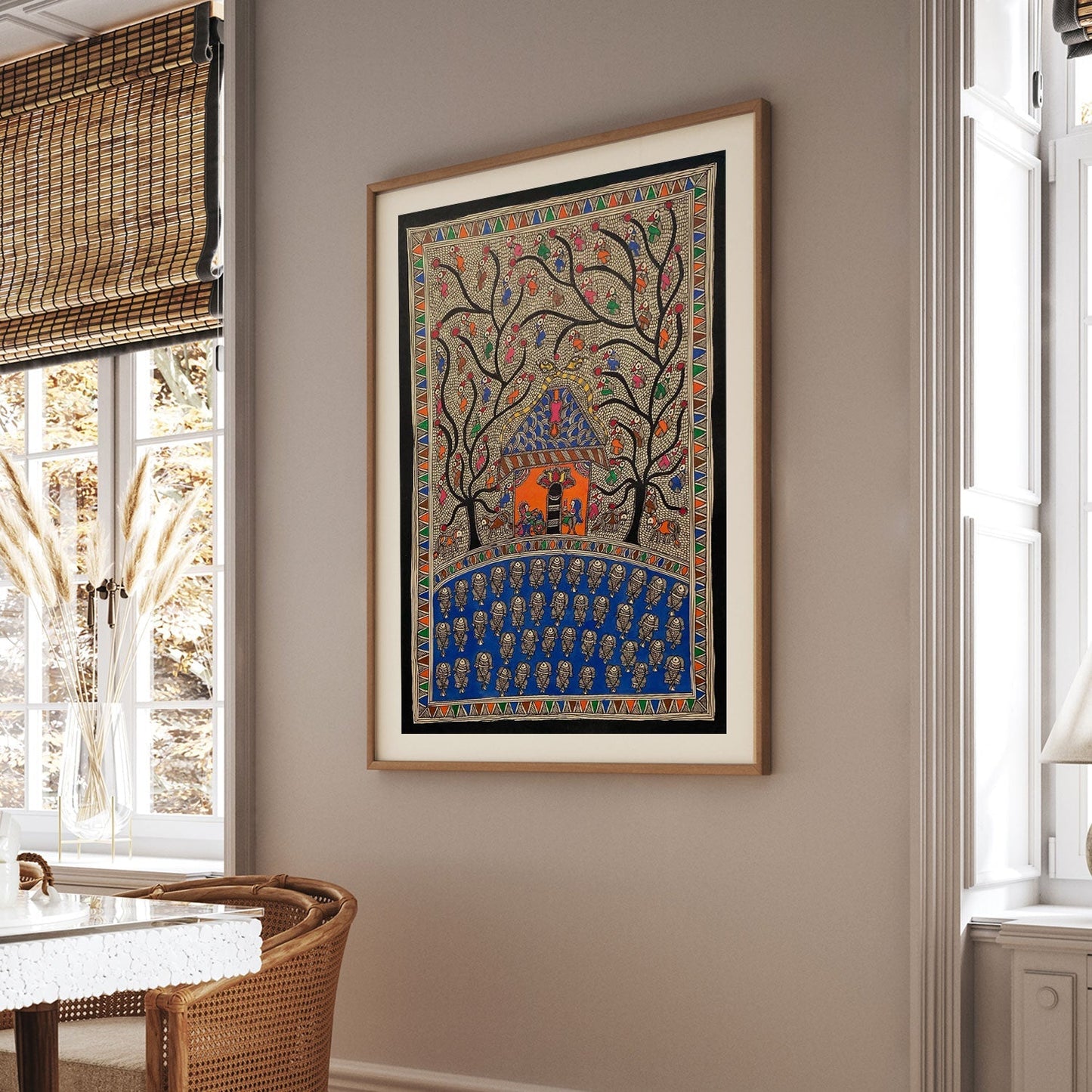 Birth and Fish Madhubani, Madhubani Art, Madhubani Painting