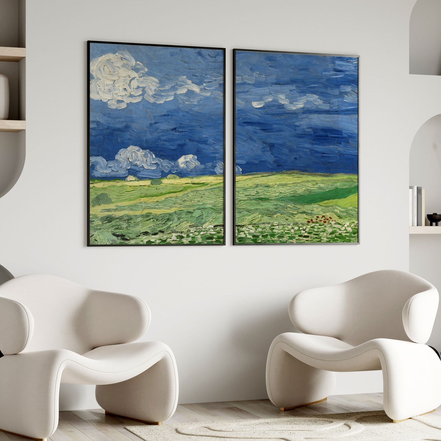 Vincent van Gogh Fields, Set of 2, Set of two Paintings