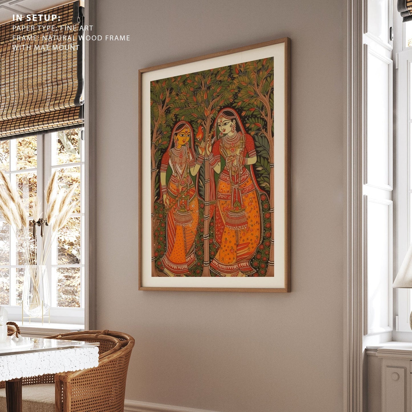 WHISPERS OF THE GROVE MADHUBANI PAINTING