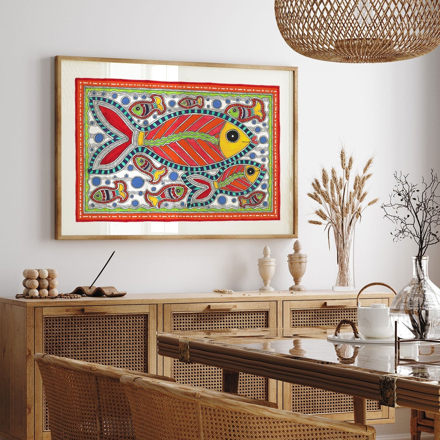 Life of Fish, Madhubani Art, Madhubani Painting