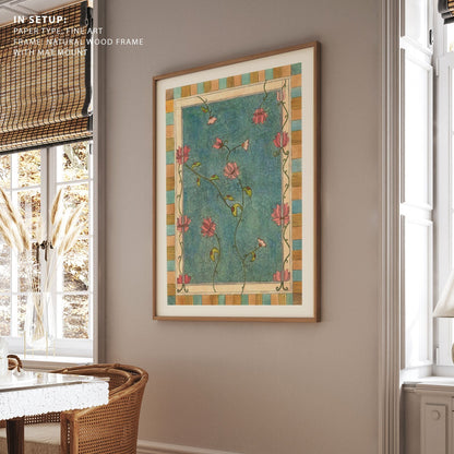 Madhubani Motifs Flower Vintage I, Madhubani Art