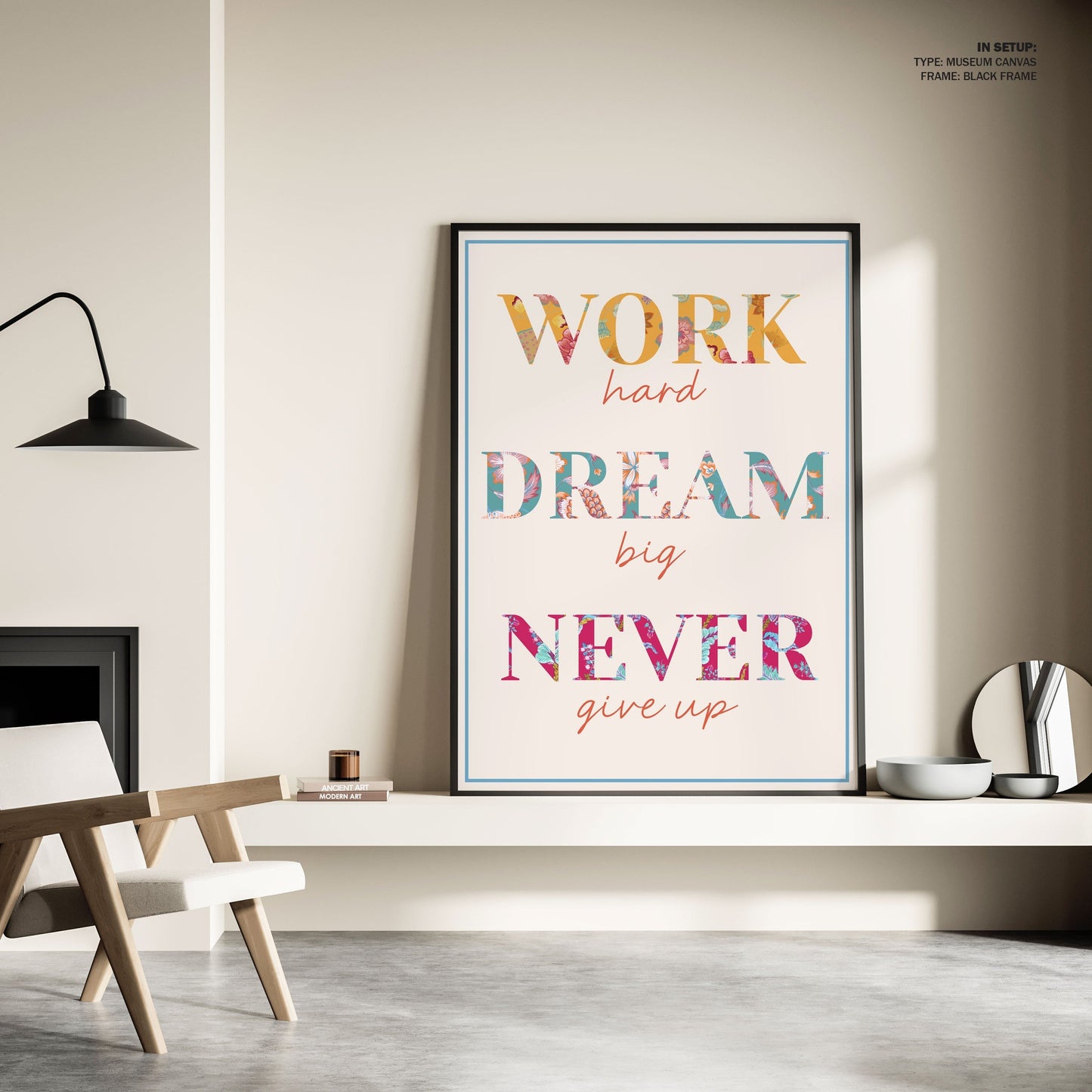 Acanimeeko Design Work Hard, Motivational Poster