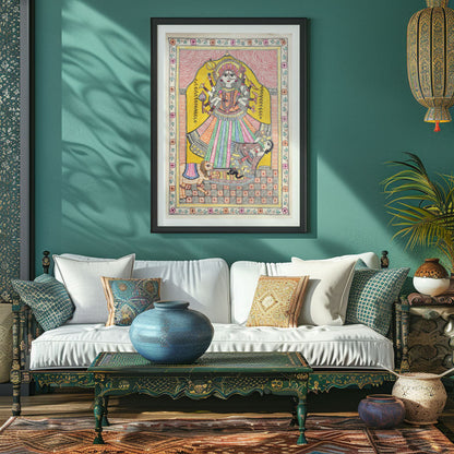 Maa Durga Madhubani , Madhubani Art, Madhubani Painting