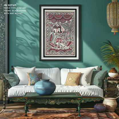 Sanjeevni, Life of Lakshman saved by Hanuman Madhubani Art