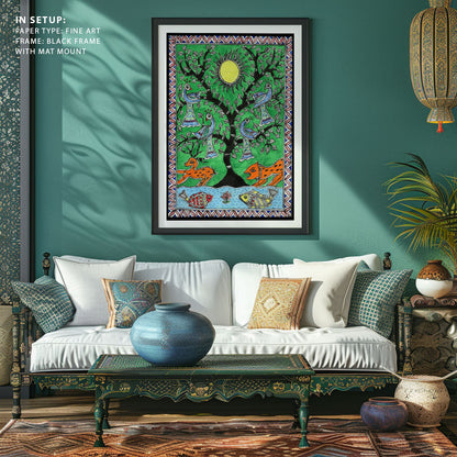 Tree in the Garden Madhubani Painting