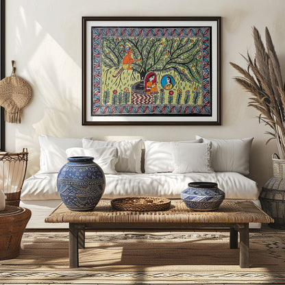 Hanuman Sita Madhubani Art, Madhubani Art, Madhubani Painting