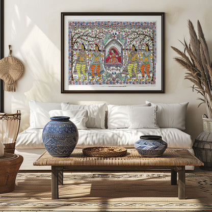 Palanquin pledge-The Bride's journey Madhubani Painting