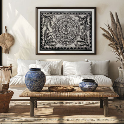 Fish and bird Madhubani Painting, Madhubani Art, Madhubani Painting