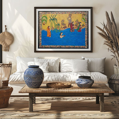 Chhat Puja in Madhubani Style, Madhubani Art, Madhubani Painting