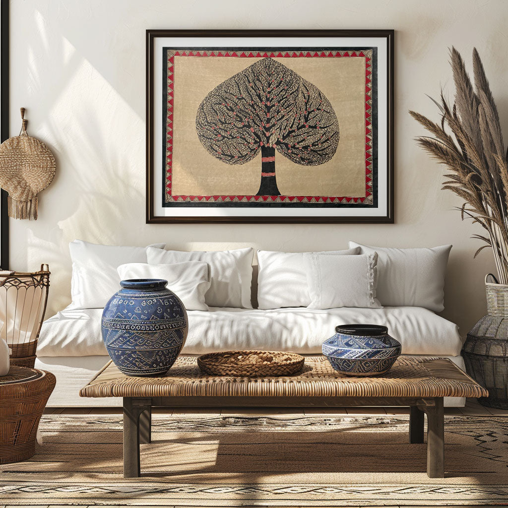 Banyan Tree,Madhubani Art, Madhubani Painting