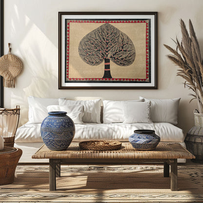 Banyan Tree,Madhubani Art, Madhubani Painting