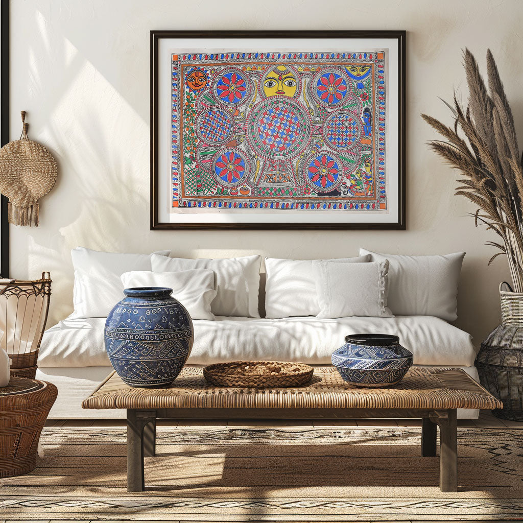 Kohver pattern in Mithila painting, Madhubani Art, Madhubani Painting