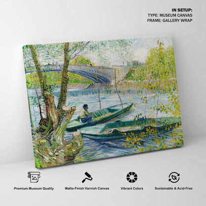 Fishing in Spring the Pont de Clichy, Van Gogh Painting