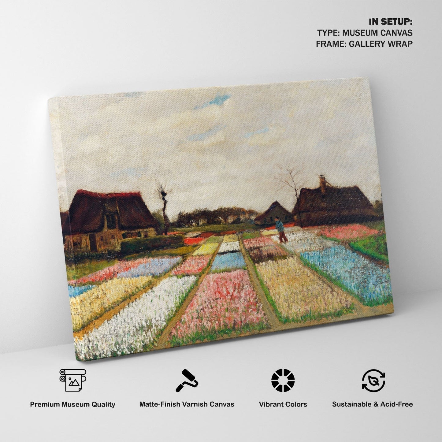 Flower Beds in Holland, Van Gogh Painting