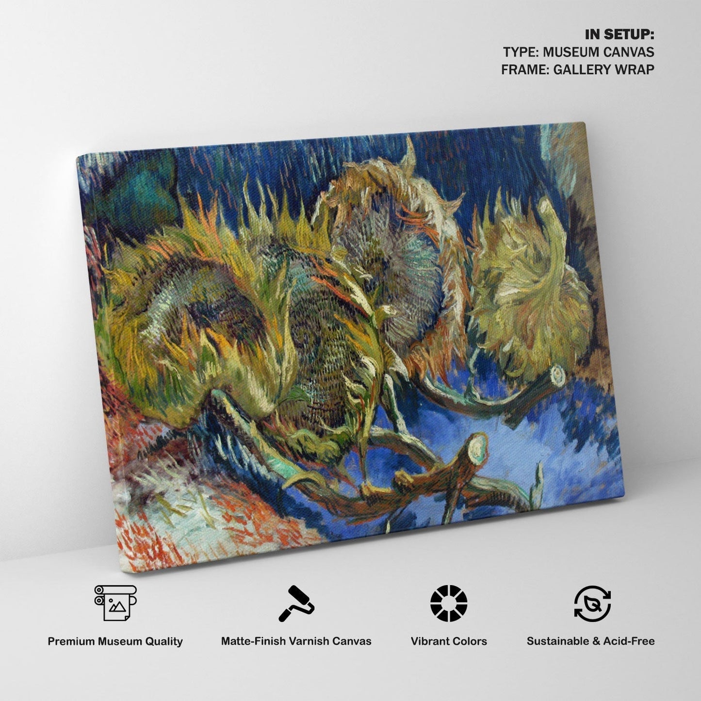 Four Withered Sunflowers, Van Gogh Painting