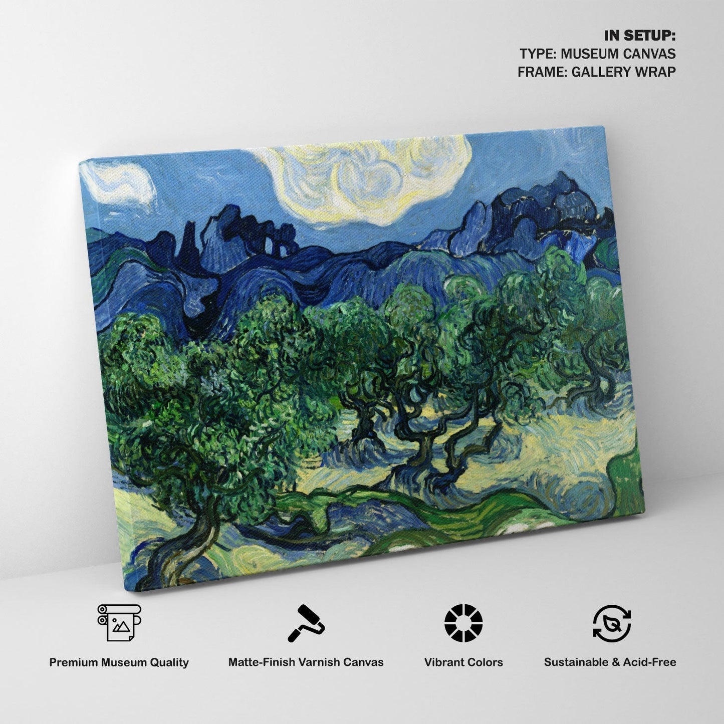 Olive Trees with the Alpilles, Van Gogh Painting