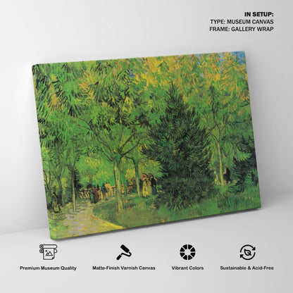 Path in the Park of Arles with Walkers, Van Gogh Painting