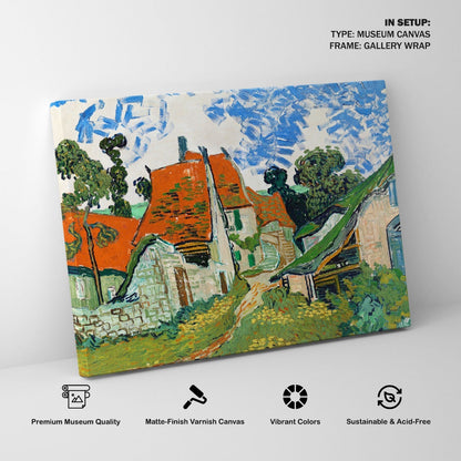 Street in Auvers sur Oise, Van Gogh Painting