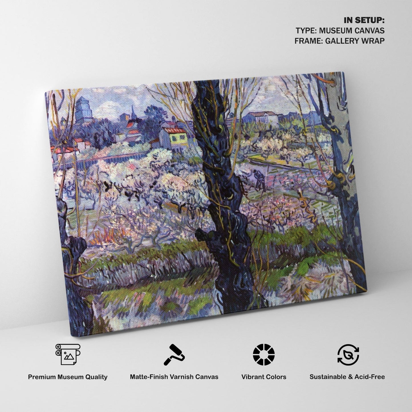 View of Arles Orchards, Van Gogh Painting