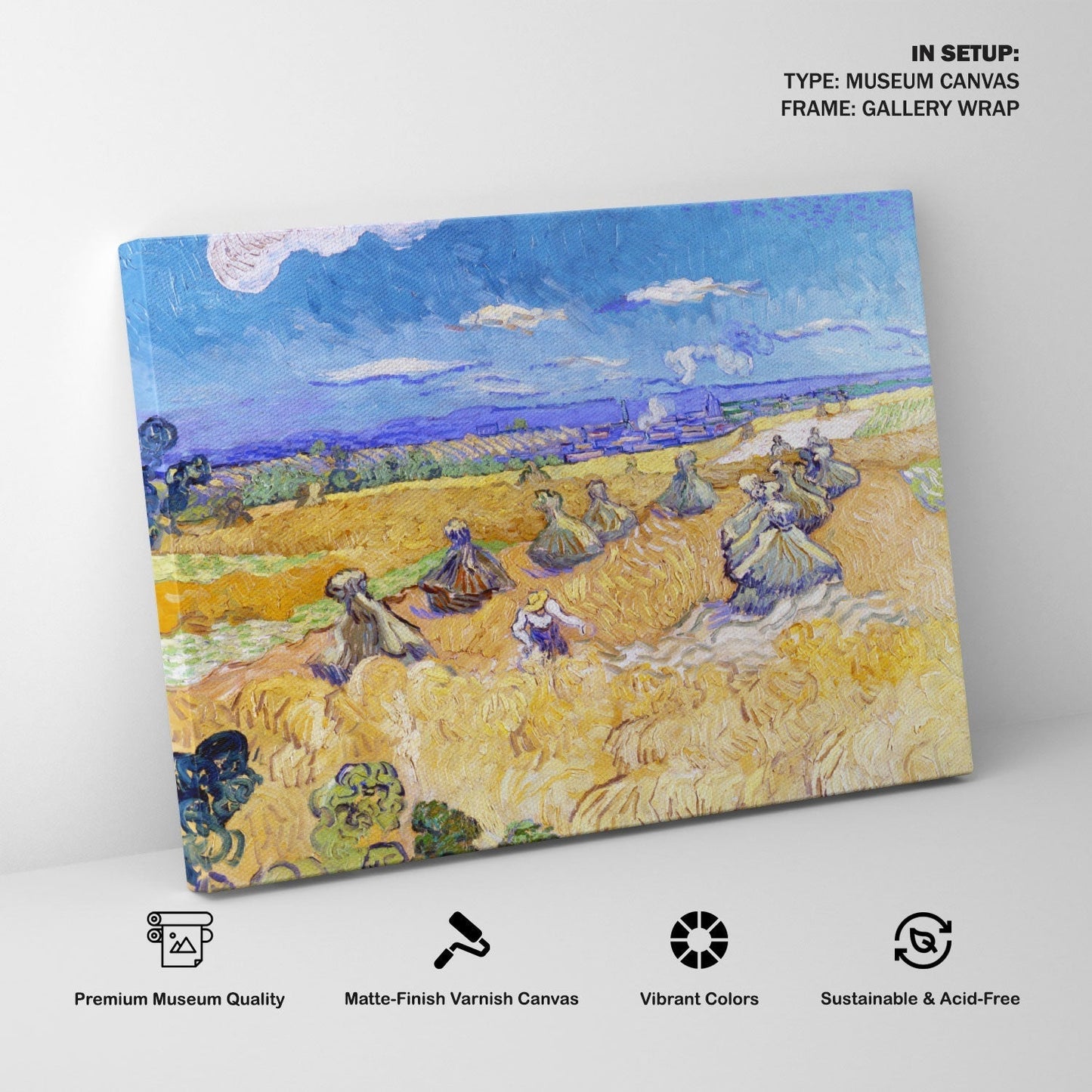 Wheat Fields with Reaper Auvers, Van Gogh Painting