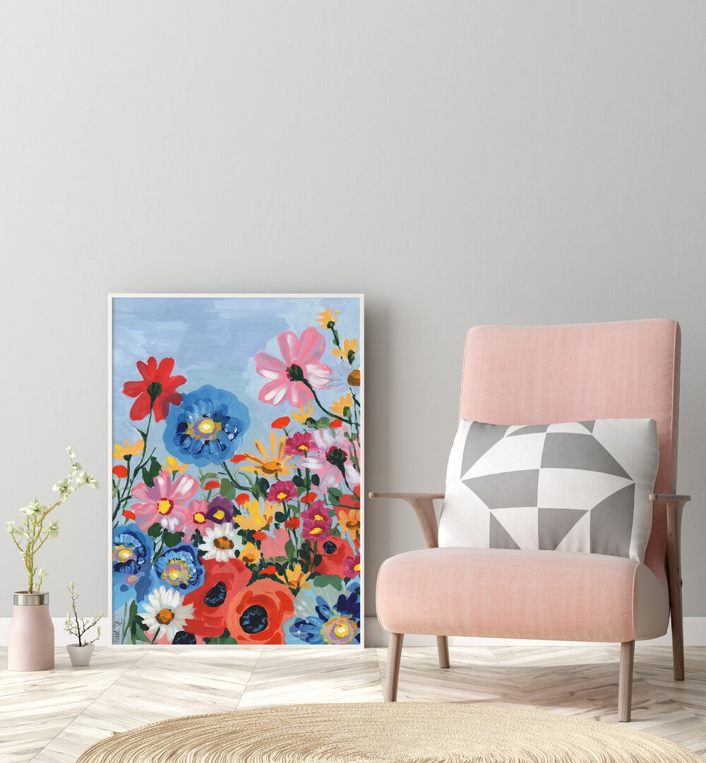 MEADOW IN JUNE , FLORAL FLOWER PAINTINGS