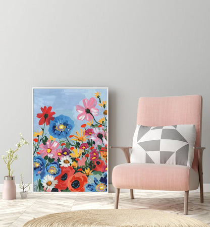 MEADOW IN JUNE , FLORAL FLOWER PAINTINGS
