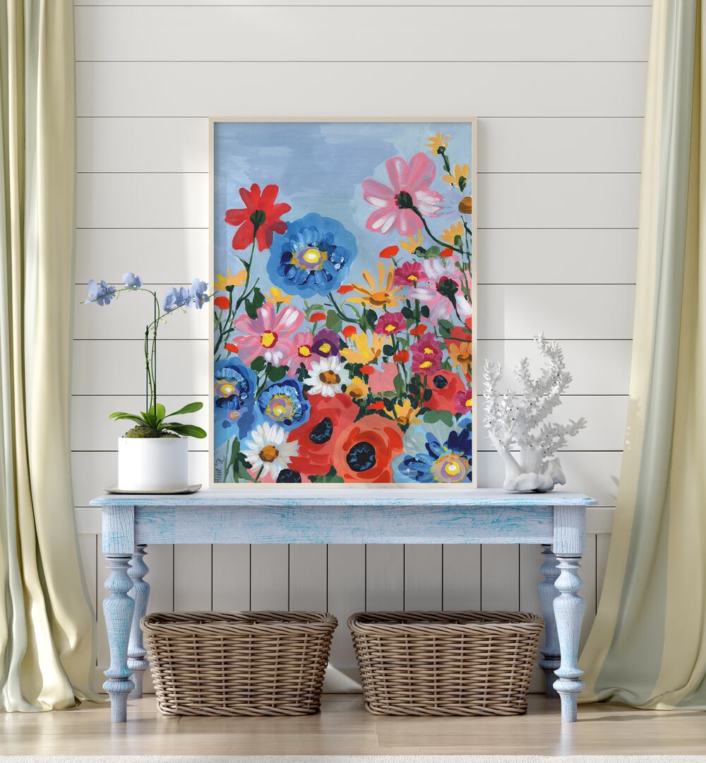 MEADOW IN JUNE , FLORAL FLOWER PAINTINGS