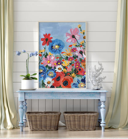 MEADOW IN JUNE , FLORAL FLOWER PAINTINGS