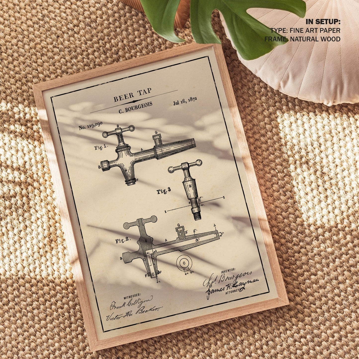 Beer Tap, Blueprint Patent Art