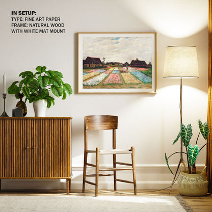 Bulb Fields by Van Gogh, Landscape Painting, Nature Art