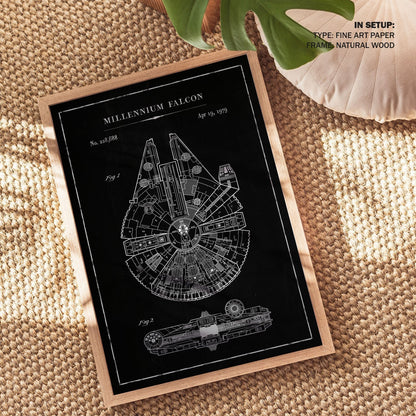 Chalk Millennium Falcon, Blueprint Patent Art