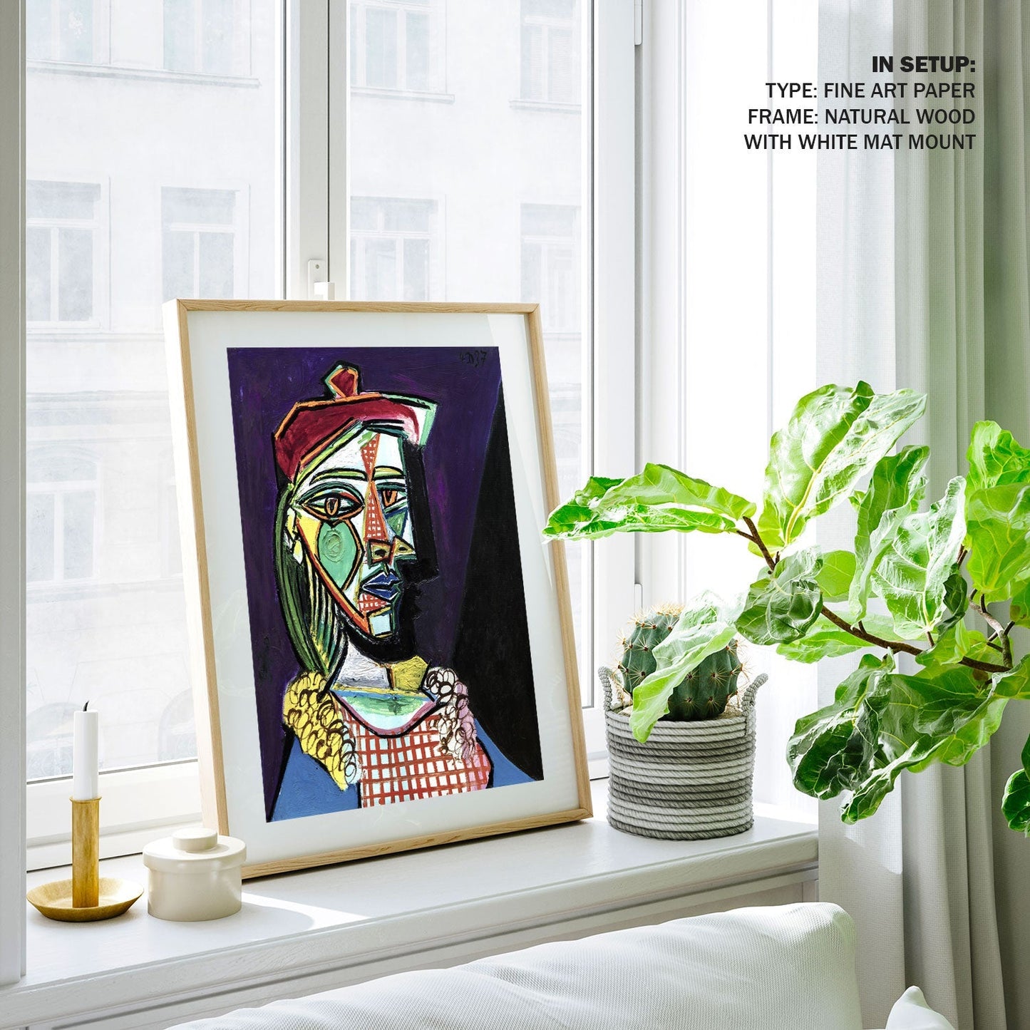 Femme au beret, Pablo Picasso Painting