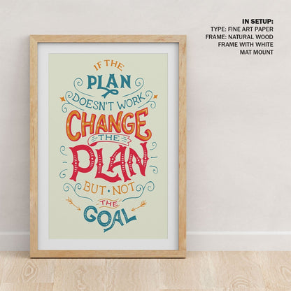 Change the plan, not the goal, Motivational Poster