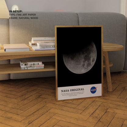 Super Blue Blood Moon beginning its eclipse, NASA Art Posters