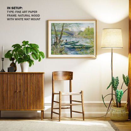 Fishing in Spring the Pont de Clichy, Van Gogh Painting