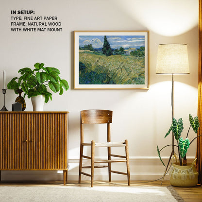 Green Wheat Field with Cypress, Van Gogh Painting