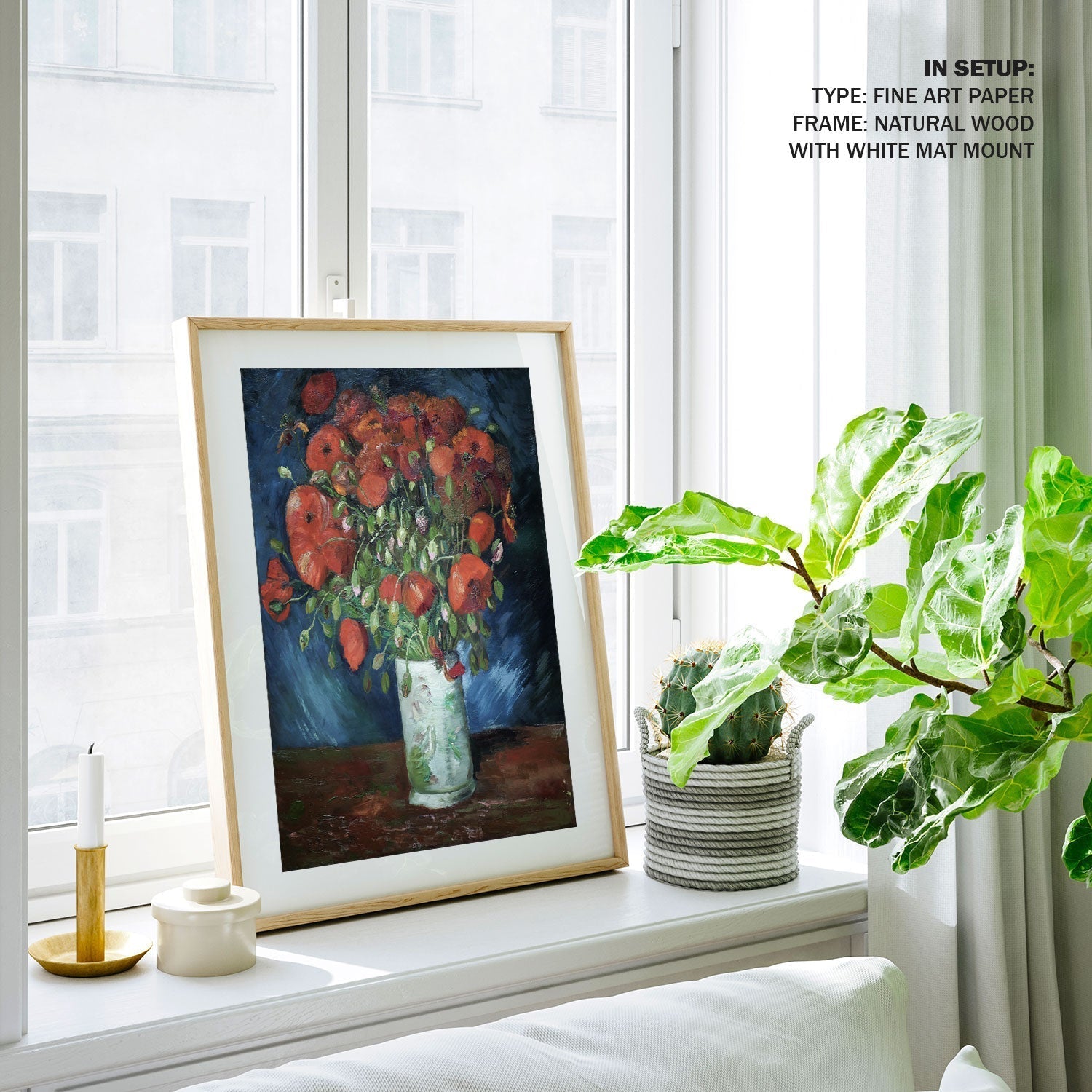 Vase with Poppies, Vincent Van Gogh Painting